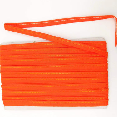 3 Yards, 5mm Flanged Insertion Piping on 10mm Band, Orange Fabric Trim